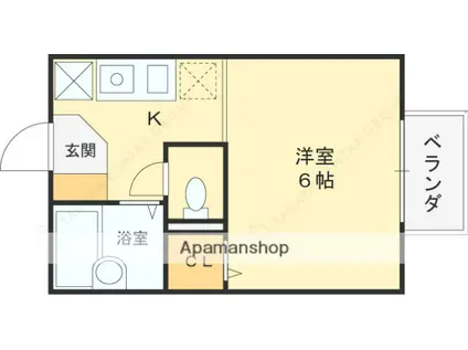クレールタカシマ(1K/1階)の間取り写真