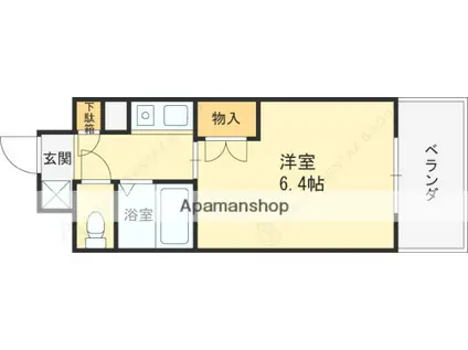 レジェンダリー武庫川(1K/2階)の間取り写真