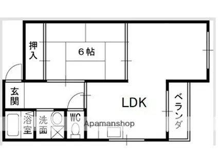ギャレデ塚口(1LDK/3階)の間取り写真