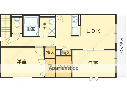 ダンデライオン門戸(2LDK/2階)の間取り写真
