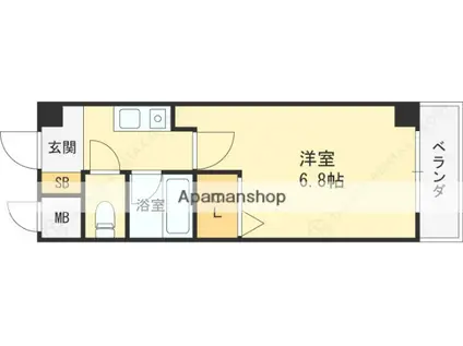 アリアーレ愛宕山(1K/2階)の間取り写真