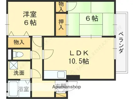 パドレ・ヒロ(2LDK/2階)の間取り写真