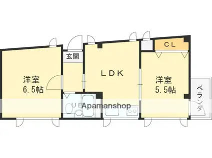 サンロイヤル神垣(2LDK/1階)の間取り写真