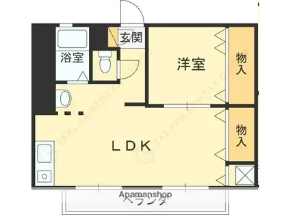 野村マンション(1LDK/3階)の間取り写真