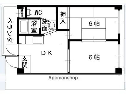 エヌ・ビレッジ(2DK/4階)の間取り写真