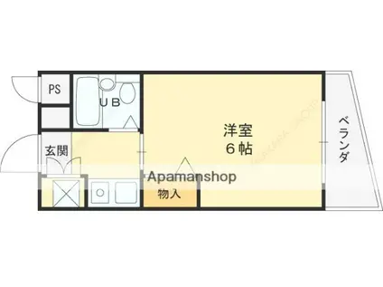 メゾンジュリアナモンド(1K/3階)の間取り写真