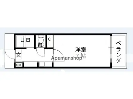 エトールⅦ(1K/2階)の間取り写真