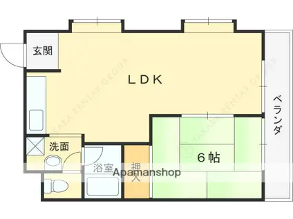 れじでんしあ門戸(1LDK/4階)の間取り写真