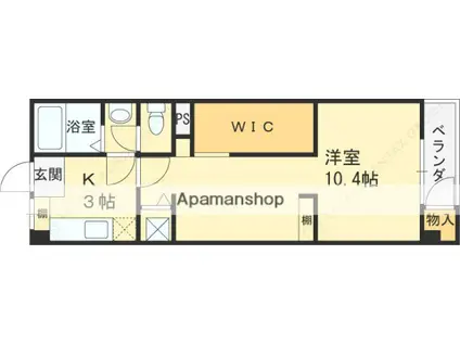 エスペランスモンド2(1K/1階)の間取り写真