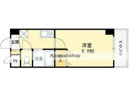 西山本ハイツ(1K/2階)の間取り写真