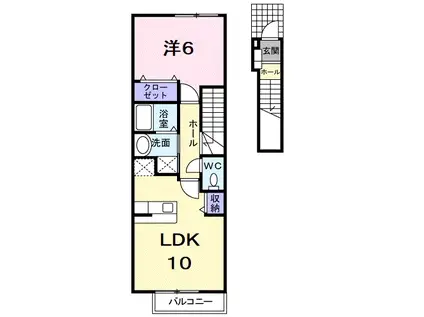 サンハイツ北六甲三番館(1LDK/2階)の間取り写真