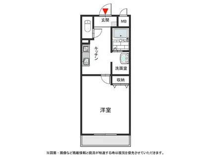 サンブルーム(1K/3階)の間取り写真