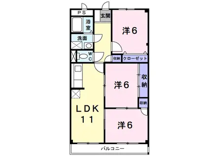 エスポワール(3LDK/3階)の間取り写真
