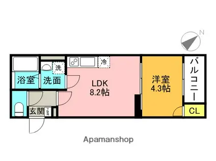 CIEL甲子園(1LDK/3階)の間取り写真