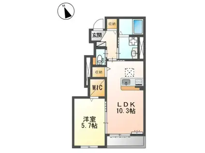 エトワールシャトー2(1LDK/1階)の間取り写真