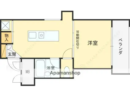 キャトルセゾン(ワンルーム/3階)の間取り写真