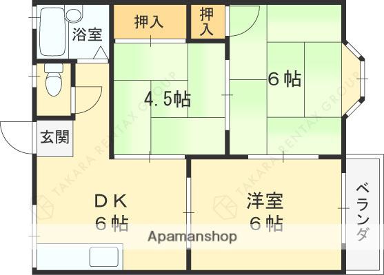 アーバンたわらⅡ(3DK/2階)の間取り写真