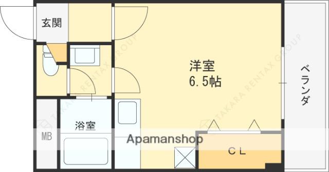 グレード山中Ⅰ(1K/1階)の間取り写真