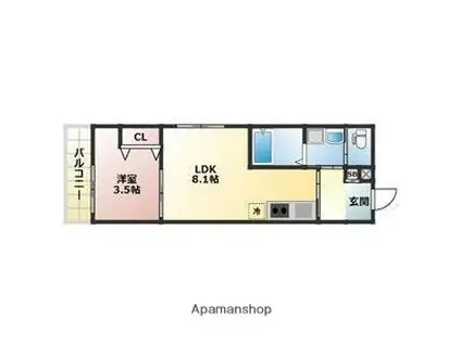 ALEGRIA西宮今津(1LDK/1階)の間取り写真