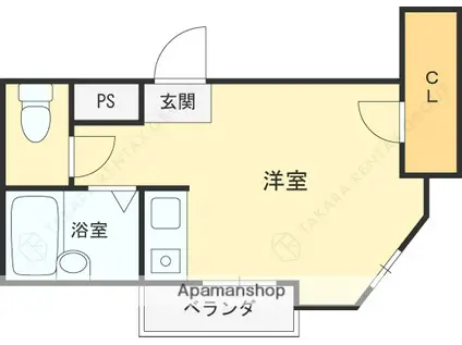 CUBE豊新(ワンルーム/3階)の間取り写真