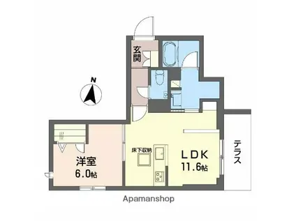 CRUJIENTE(1LDK/1階)の間取り写真