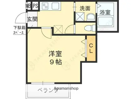 フジパレス宝塚光明町(1K/1階)の間取り写真
