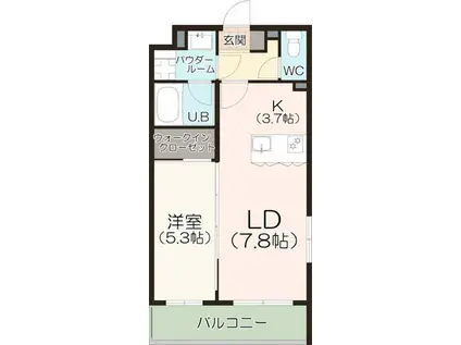 ルーセスII上甲子園(1LDK/2階)の間取り写真