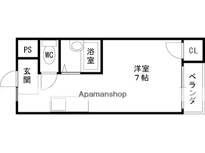 林マンション(1K/4階)の間取り写真