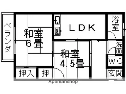 RHYTHM八尾(2K/1階)の間取り写真