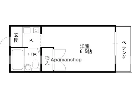 エスケーハイツ(1K/2階)の間取り写真