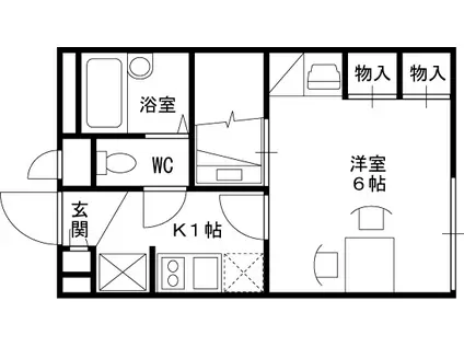 レオパレスシャンテ(1K/1階)の間取り写真