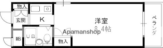 ジョイフル西宮北口(1K/2階)の間取り写真