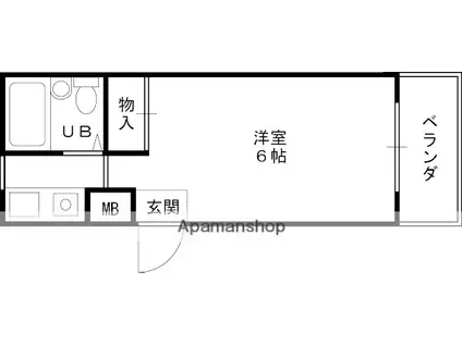 ダイドーメゾン夙川(ワンルーム/2階)の間取り写真