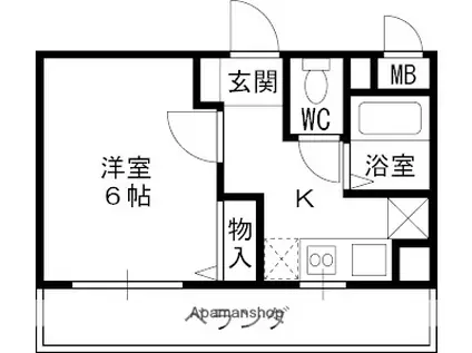 夙川ハイツAIOI(ワンルーム/3階)の間取り写真