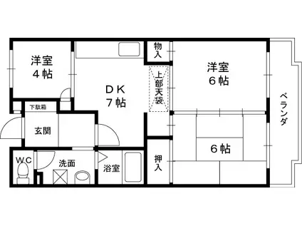 メゾンアイリス(3DK/3階)の間取り写真