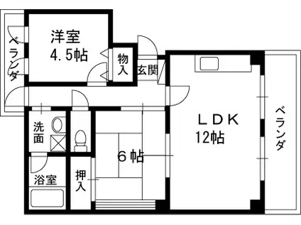 パークサイド天文(2LDK/3階)の間取り写真