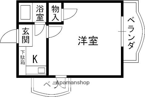 オーキッド夙川(1K/2階)の間取り写真