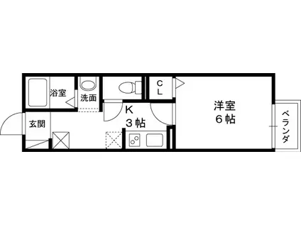 モナリエ園田(1K/1階)の間取り写真