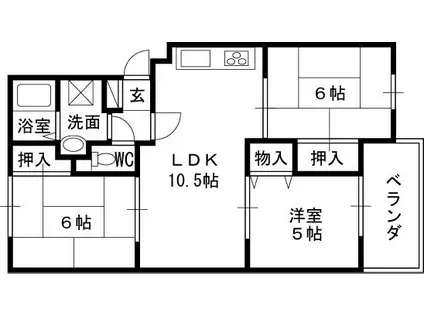 メゾン鈴原(3LDK/3階)の間取り写真