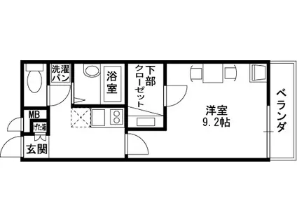 レオパレス太子堂(1K/4階)の間取り写真