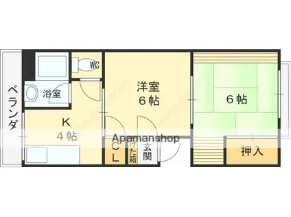 サニーハイツ(2K/3階)の間取り写真