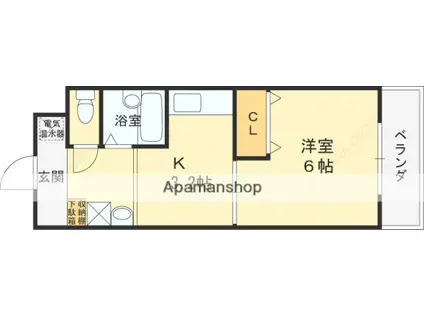 サンシャイン西宮(1K/5階)の間取り写真