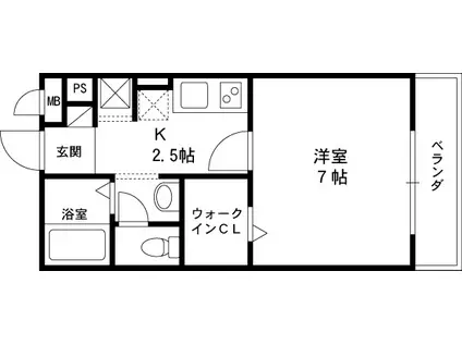 セジュールオッツ八戸ノ里(1K/3階)の間取り写真