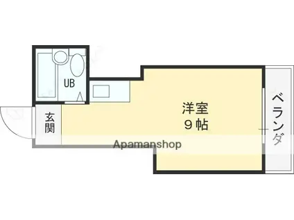 プラザマンション(ワンルーム/2階)の間取り写真