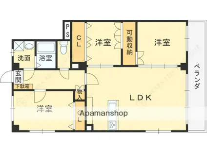 ドゥエリング北夙川(3LDK/3階)の間取り写真