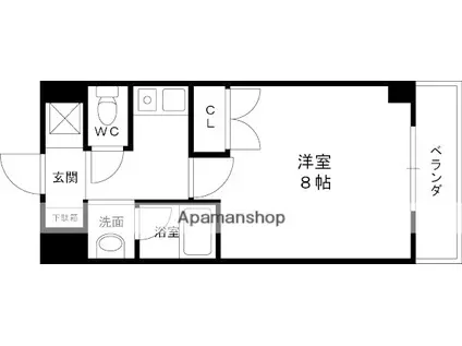 INGCASA西宮Ⅱ(1K/6階)の間取り写真