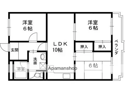 クレールド園田(3LDK/3階)の間取り写真