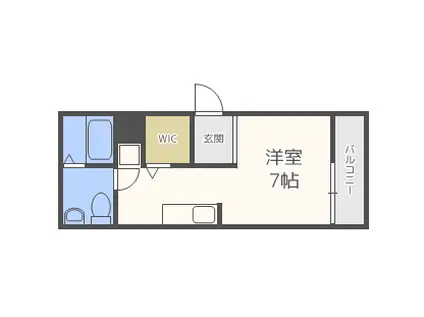 エスペランサ伊丹(ワンルーム/3階)の間取り写真