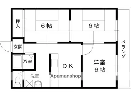弥生マンション(3DK/2階)の間取り写真
