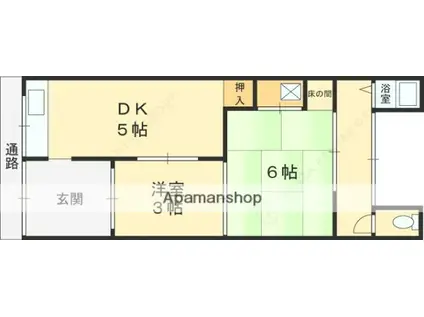 サンレイディアンスOKUDA(2K/2階)の間取り写真